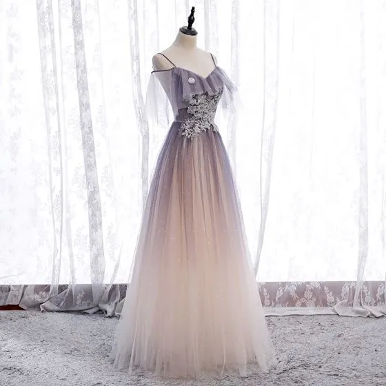 Chic / Beautiful Purple Gradient-Color Champagne Prom Dresses 2020 A ...