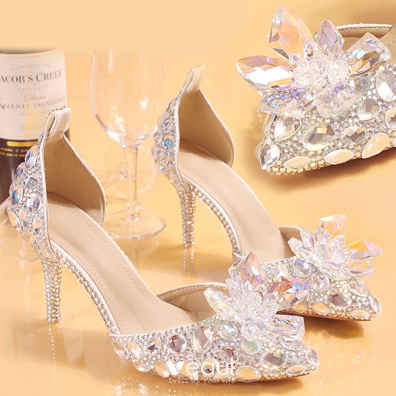 crystal heels wedding shoes