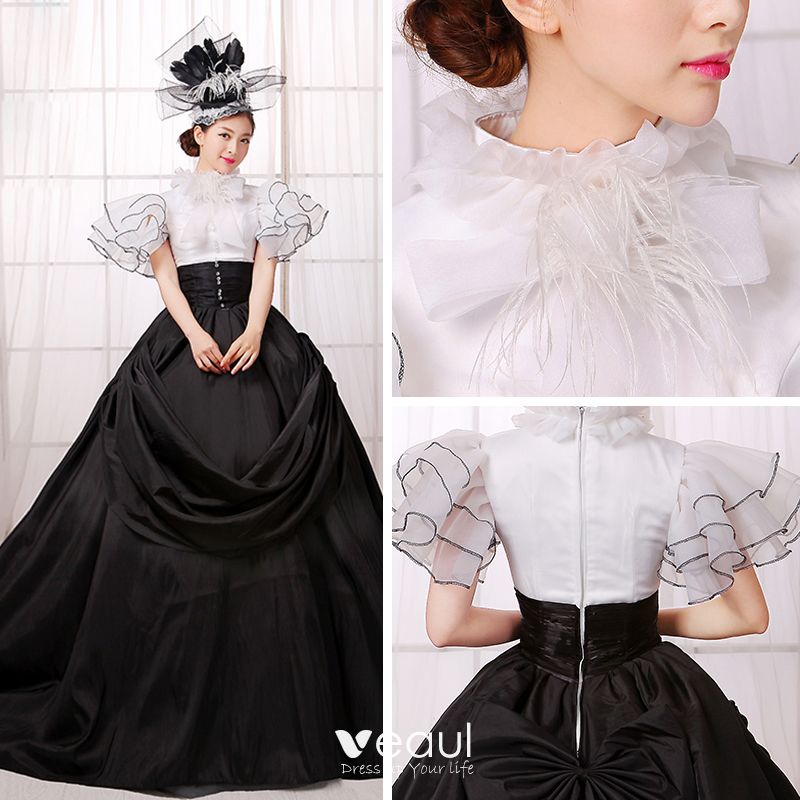 formal black and white gowns