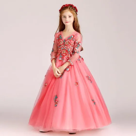 3/4 Sleeve Flower Girl Dress