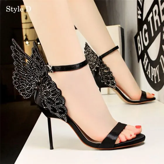 Amazing / Unique Black Cocktail Party Womens Shoes 2018 Ankle Strap 9 ...