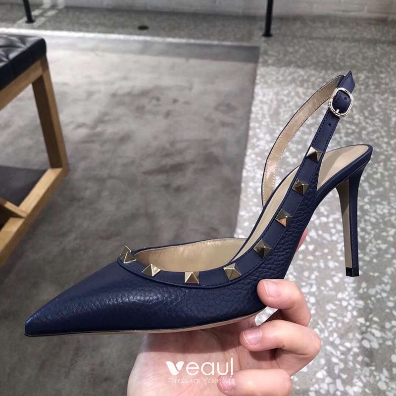 navy stiletto heels