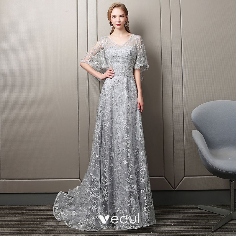 elegant silver evening gowns