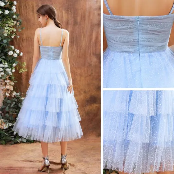 Chic / Beautiful Sky Blue Homecoming Graduation Dresses 2020 A-Line