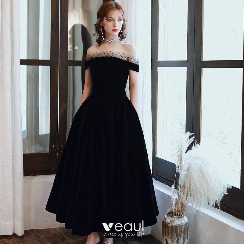 Elegant Black Prom Dresses 2020 A-Line ...