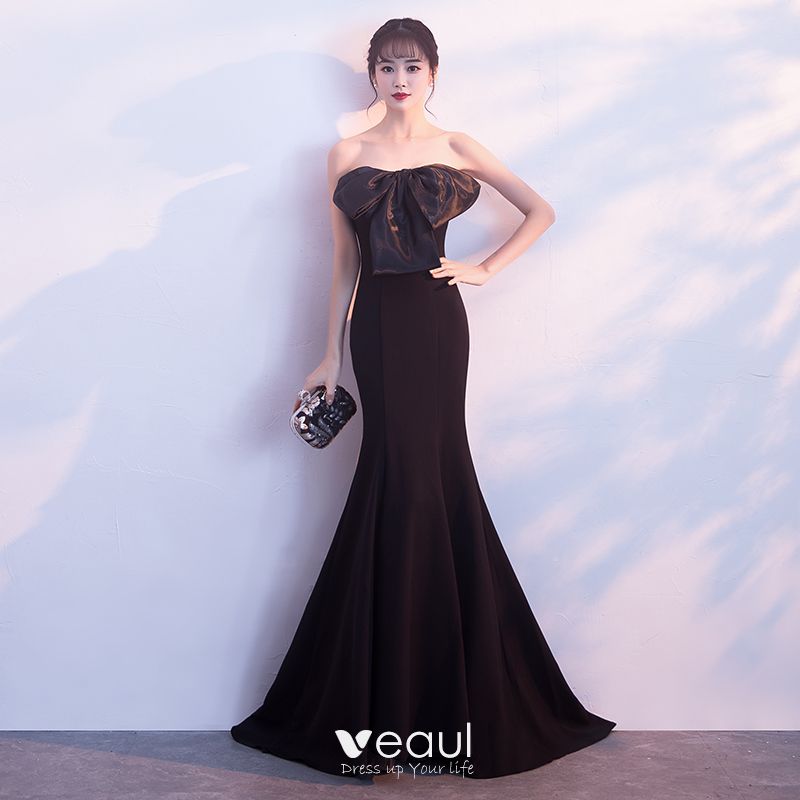 Sexy Black Evening Dresses 2018 Trumpet / Mermaid Bow Sweetheart ...