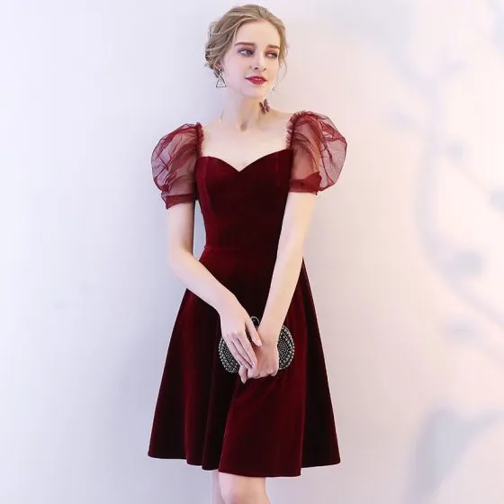 Modern / Fashion Burgundy Homecoming Graduation Dresses 2018 A-Line ...