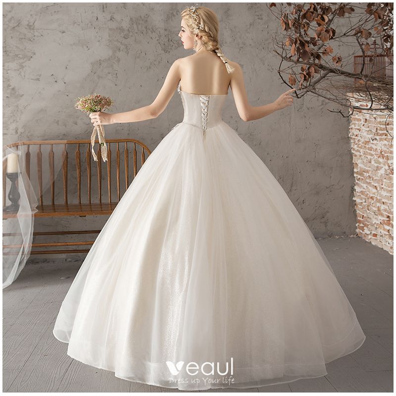 Affordable Ivory Wedding Dresses 2018 Ball Gown Lace