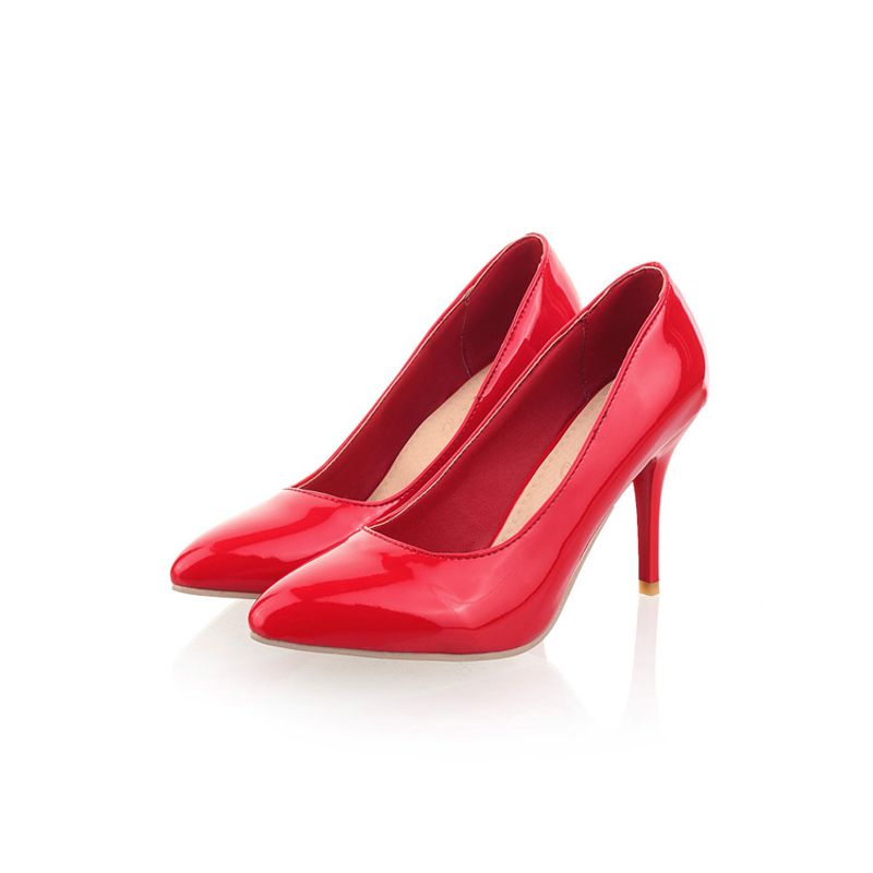 Buy > red pump heels > in stock