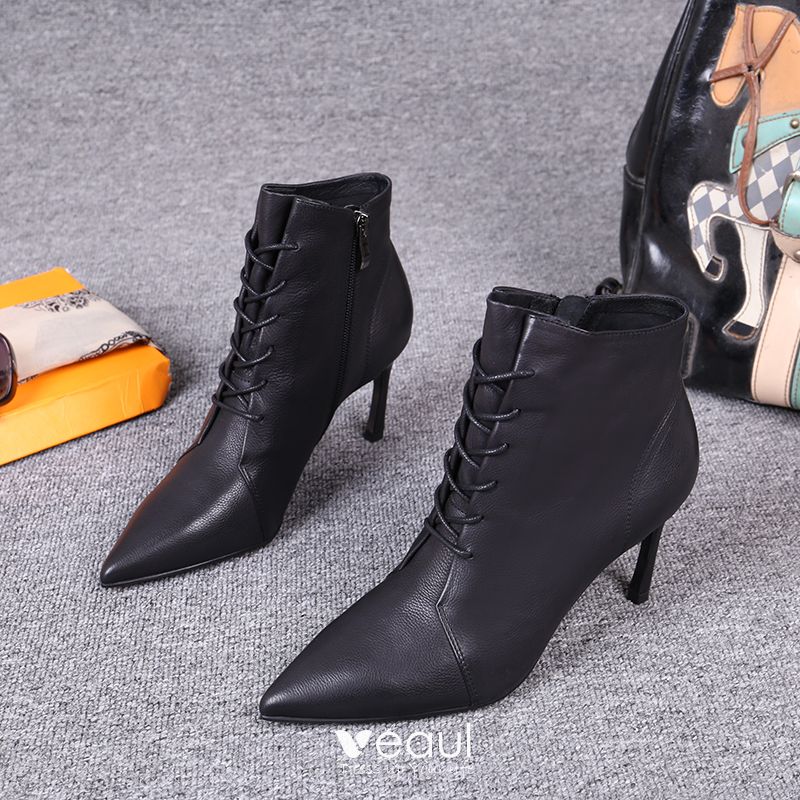 Fashion Winter Black Street Wear Leather Womens Boots 2021 7 cm ...