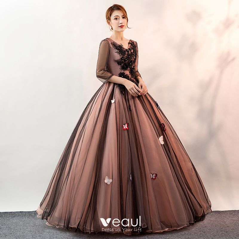 elegant ball gowns with sleeves