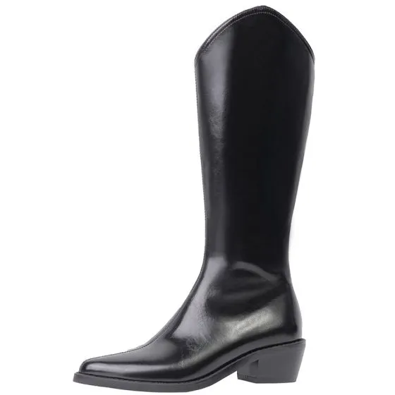Fashion Winter Beige Street Wear Mid Calf Womens Boots 2021 Leather 4 ...