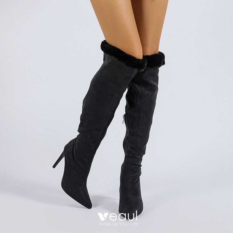 12cm high heel over the knee boots plus size boots long women's