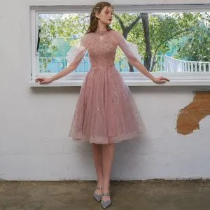 Pink Tea Length Dress | Veaul