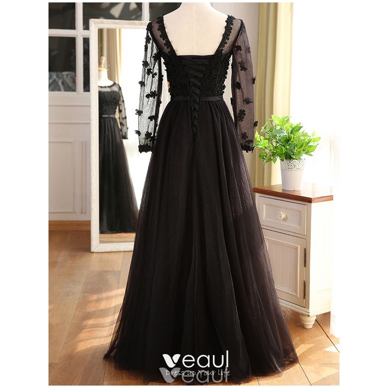 Beautiful Evening Dresses 2016 A-line Scoop Neck Applique Petals Beaded ...