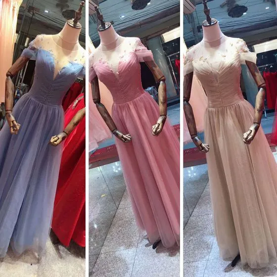 Elegant Burgundy Dancing Prom Dresses 2020 A-Line / Princess See ...