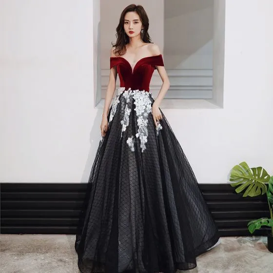 red and black evening gown