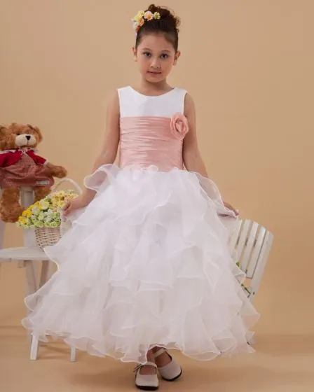 organza ruffle flower girl dress