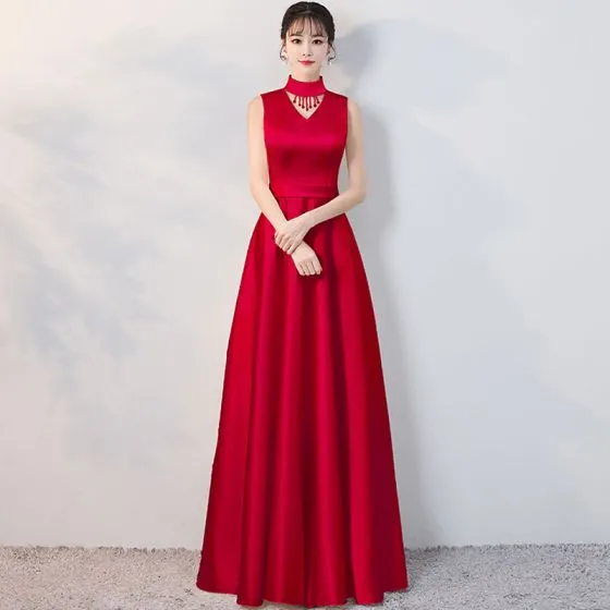 Modest / Simple Evening Dresses 2018 A-Line / Princess High Neck ...