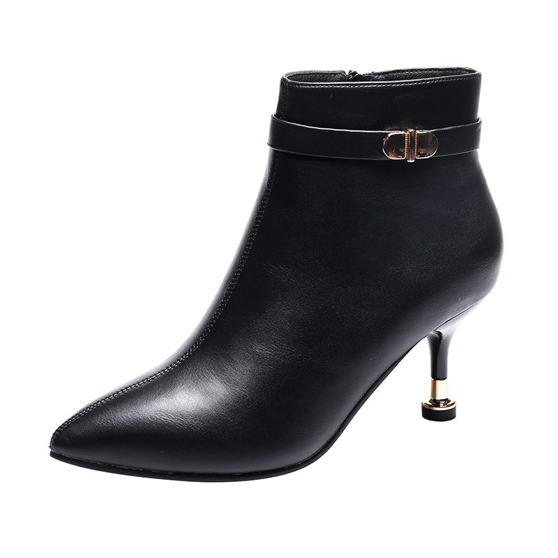 Fashion Black Street Wear Ankle Womens Boots 2021 7 cm Stiletto Heels ...