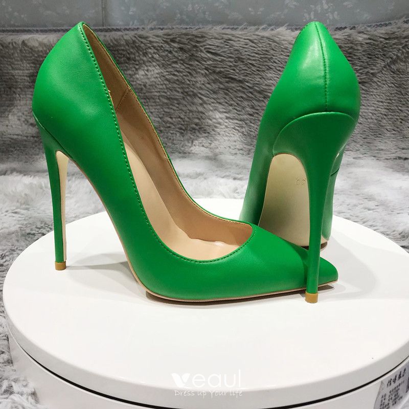 Chic / Beautiful Green Street Wear Pumps 2020 12 cm Stiletto Heels ...