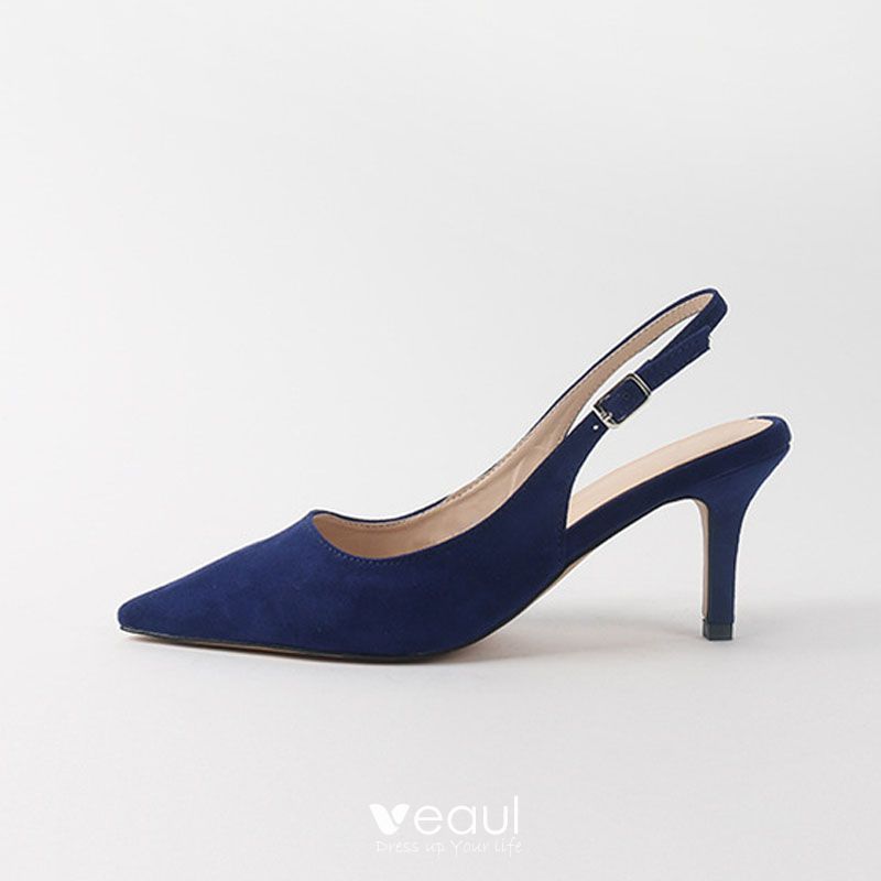 Modest / Simple Royal Blue Office OL Slingbacks Womens Sandals 2020 ...