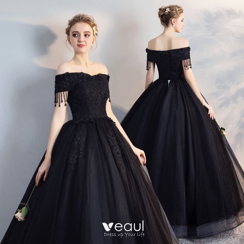 Affordable Black Puffy Quinceañera Prom Dresses 2018 Ball Gown Lace ...