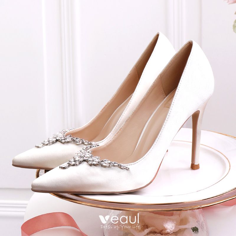 ivory stiletto wedding shoes