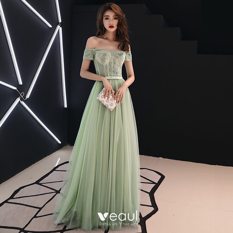 Elegant Sage Green Prom Dresses 2019 A ...