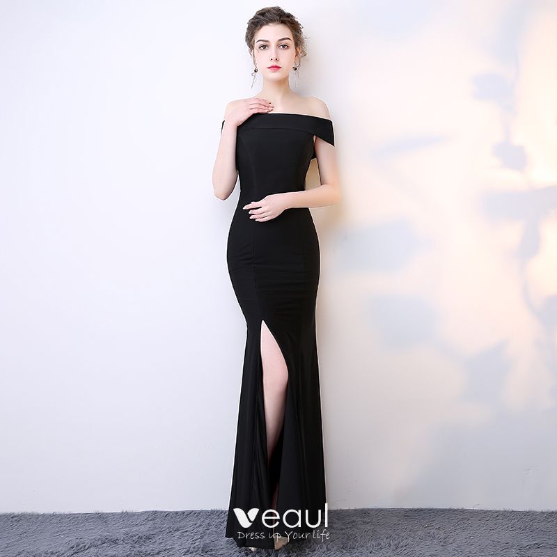 Chic / Beautiful Black Evening Dresses 2017 Trumpet / Mermaid Floor ...