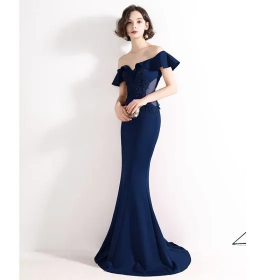 Chic / Beautiful Burgundy Evening Dresses 2020 Trumpet / Mermaid Off ...
