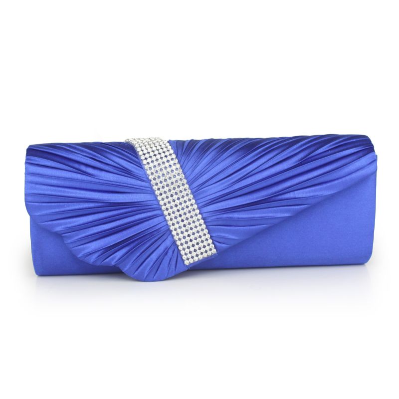 / Fashion Royal Blue Clutch Bags Beading Rhinestone Velour Cocktail Party Evening Prom Accessories 2019