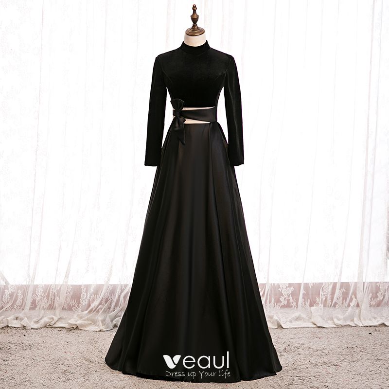 elegant black long sleeve dress