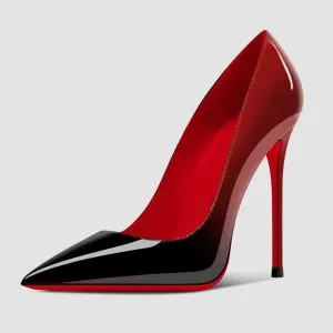 Fashion Black Evening Party Red Sole Pumps 2023 Leather 12 cm Stiletto Heels  Pointed Toe Pumps High Heels