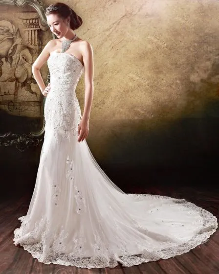 rhinestone mermaid wedding dress