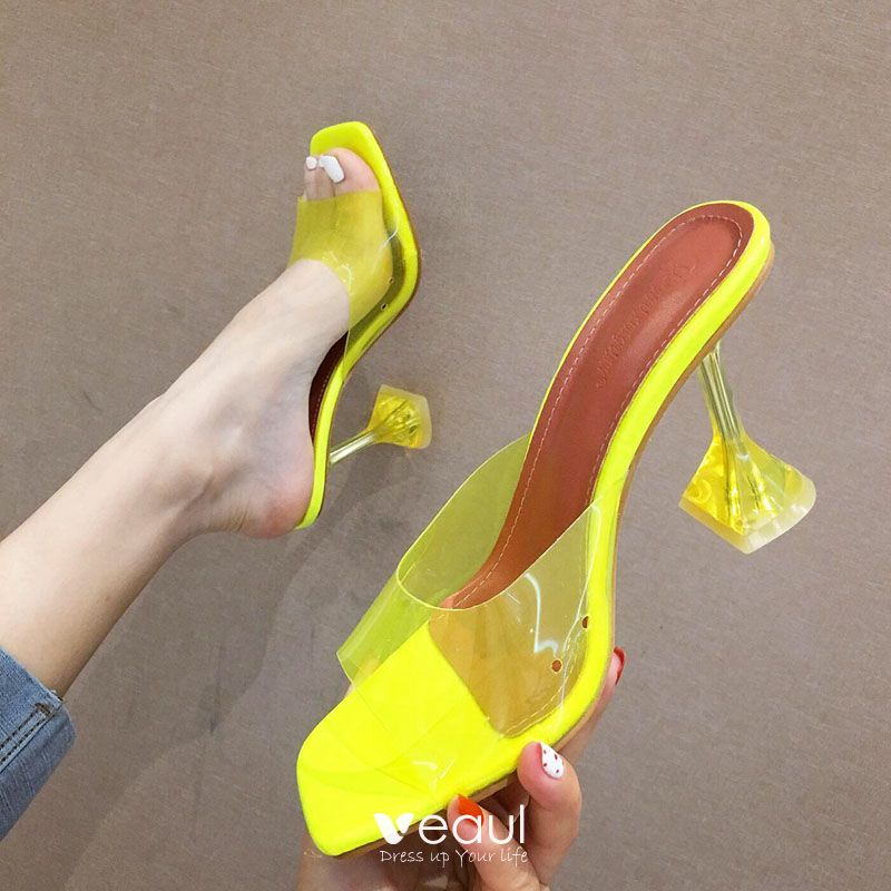 yellow heels open toe