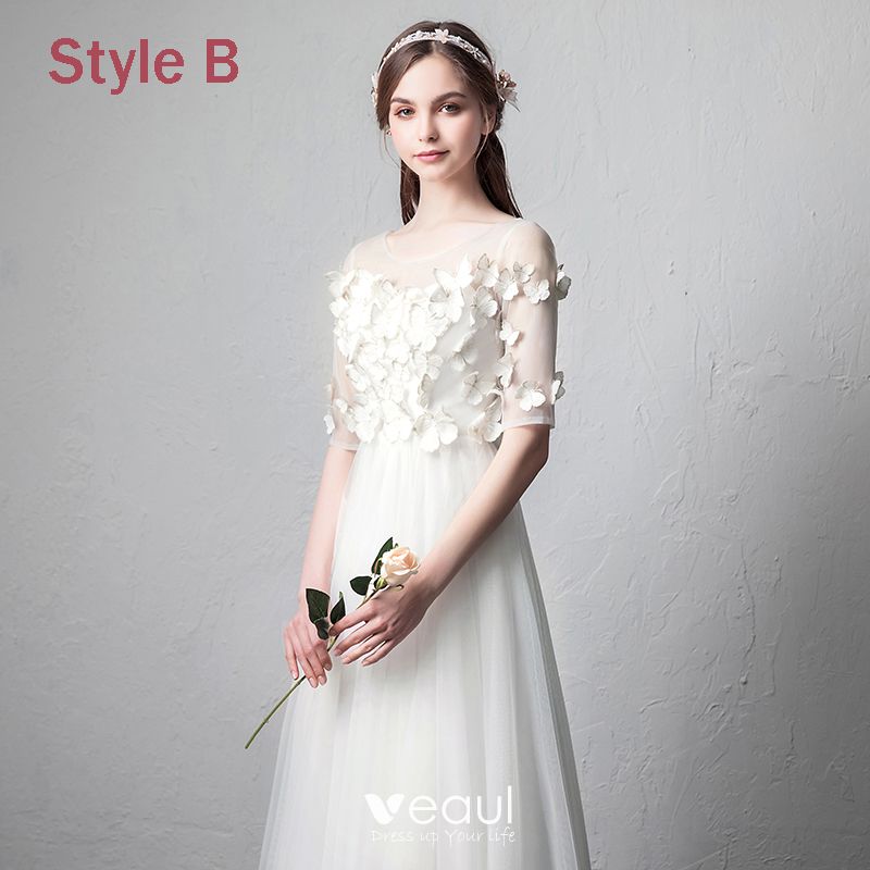 Modern / Fashion Ivory See-through Evening Dresses 2018 A-Line ...