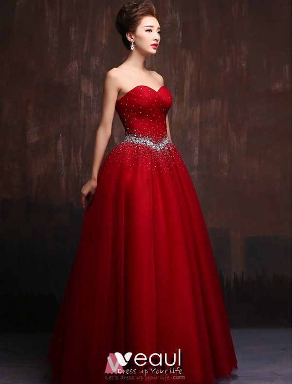 Glitter Sweetheart Beading Rhinestones Ruffles Tulle Royal Blue Prom Dress