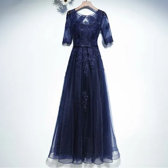 navy blue formal gown