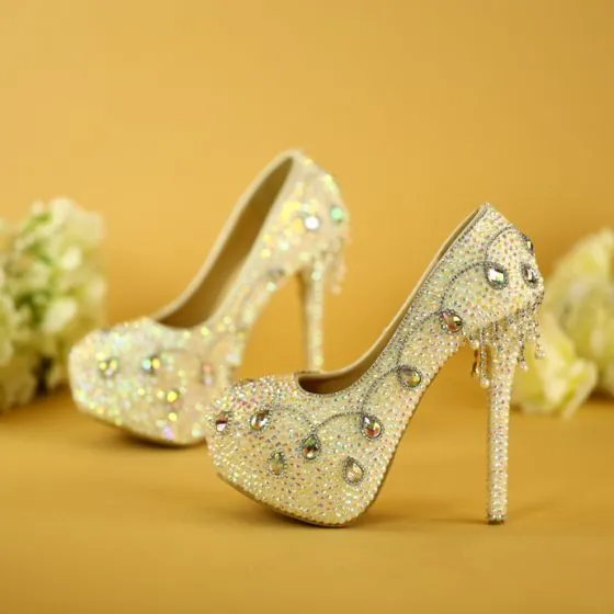 Sparkly White Wedding Shoes 2019 