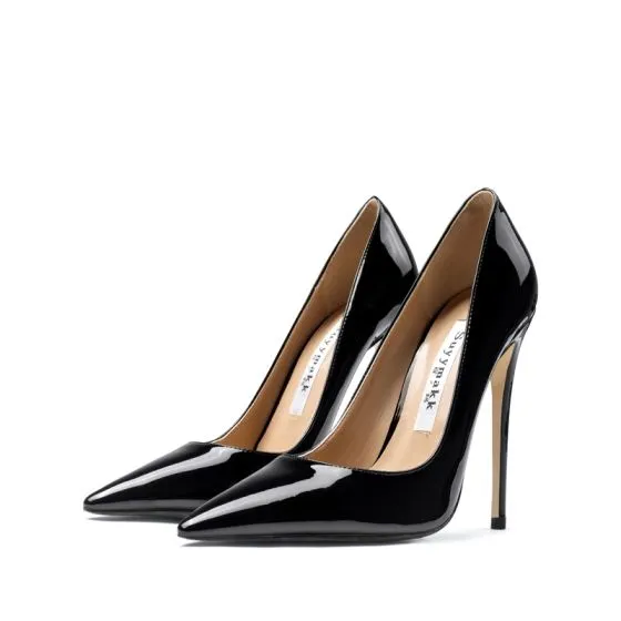 patent leather pointed toe heels