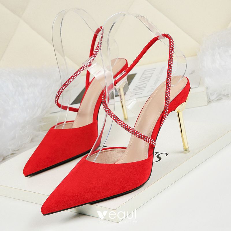red cocktail shoes