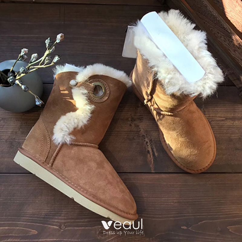 Suede Leather Outdoor Snow Boots