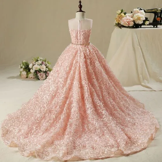 Pearl Pink Flower Girl Dress