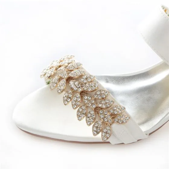 Ivory Bridal Sandals 4cm Stiletto Heel Wedding Shoes Wedding Shoes Womens Shoes 