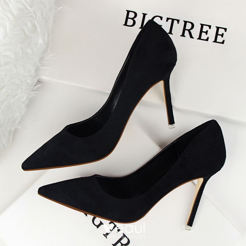 orange suede stilettos