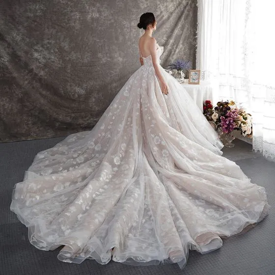 Luxury / Gorgeous Champagne Wedding Dresses 2019 A-Line / Princess ...
