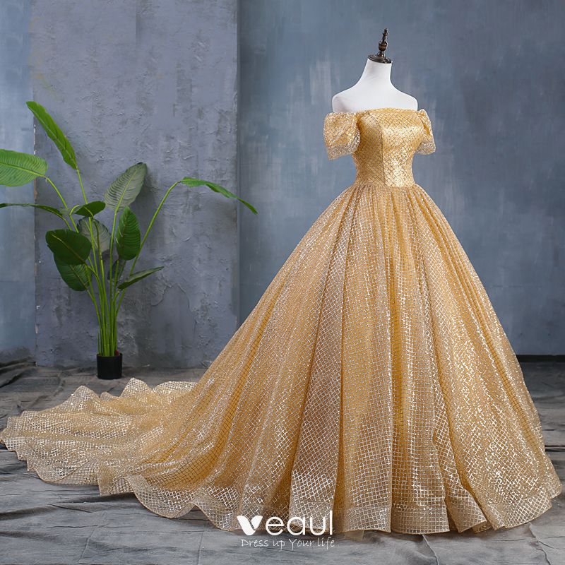 gold wedding dresses 2019