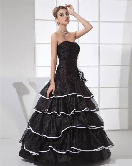 Strapless Pleated Prom Dress