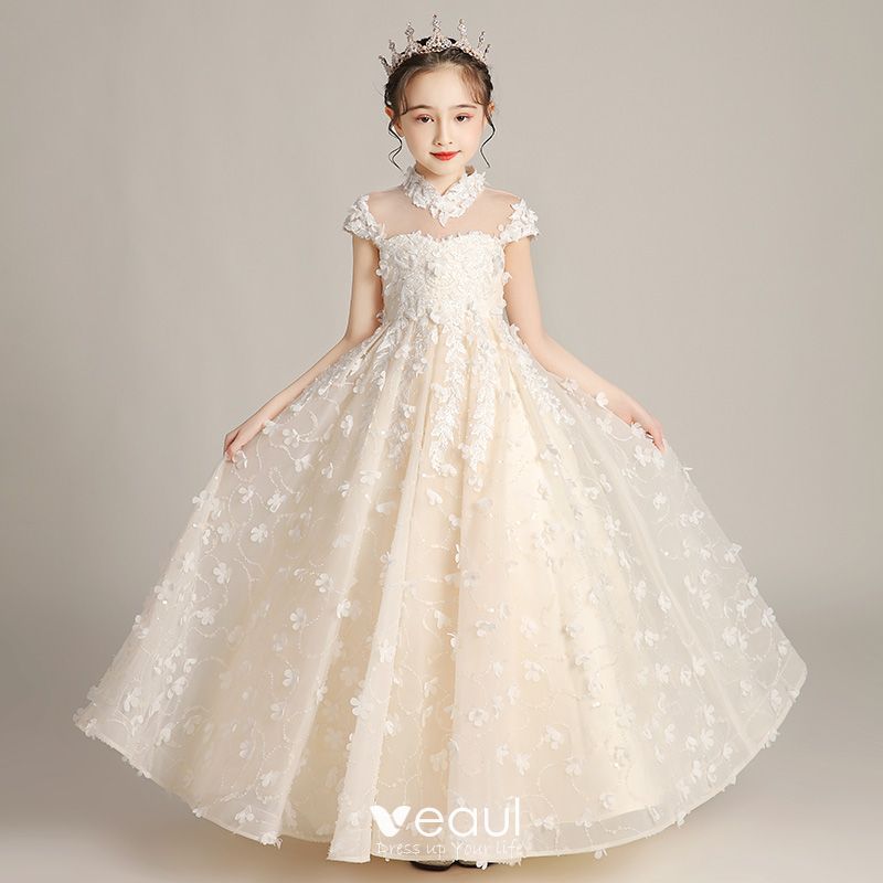 Flower Fairy Champagne Birthday Flower Girl Dresses 2020 A-Line ...